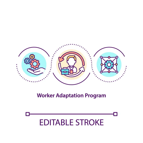 Worker Adaptation Program Concept Icon Office Work Optimization Human Resources — Stock Vector
