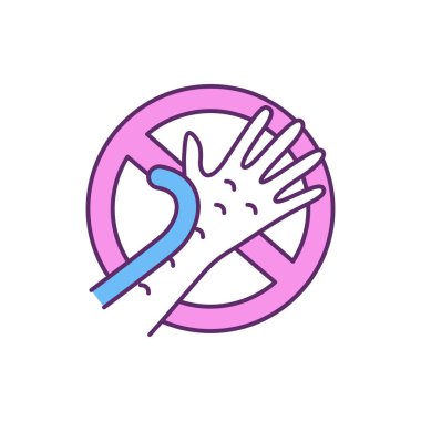 Cilt tahrişinden kaçınma RGB renk simgesi. Bant geriliyor. Bantlama riskleri azalıyor. Deri hasarı. Bandajlardaki yapışkan maddelere alerji. Uygun bant başvurusu ve kaldırma. İzole vektör illüstrasyonu