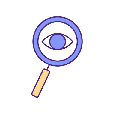 Merak geliştirme RGB renk simgesi. Keşif, araştırma. Meraklı düşünce. Öğrenme sürecini geliştiriyorum. Sorular soruyor, cevaplar arıyor. İzole vektör illüstrasyonu