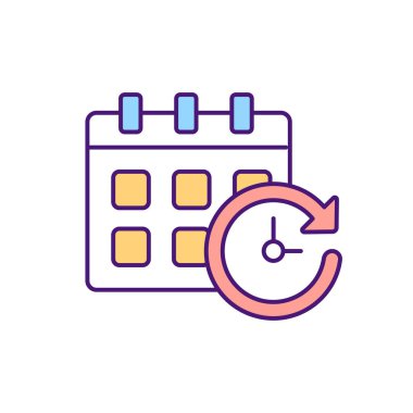 Planlama sözleşmesi öğeleri RGB renk simgesi. Belgeler süreç yaratıyor. Sohbetin her iki tarafına da uyacak detaylarla anlaşma sağlamak. Şirket hizmetleri. İzole vektör illüstrasyonu