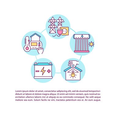 Metinli temiz enerji konsepti simgesi. Düşürme kullanarak kirli enerji. Çevresel koruma. PPT sayfa vektör şablonu. Broşür, dergi, kitapçık tasarım ögesi doğrusal çizimler