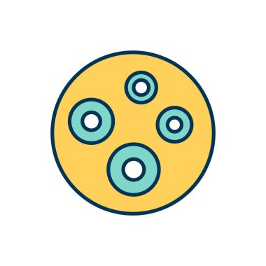 Mikroorganizmalar RGB renk simgesi. Bakteri, virüs, mikrop. Mikrobiyoloji. Küçük tek hücreli organizmalar. Bulaşıcı madde. Mikroskobik yaşam formları inceleniyor. İzole vektör illüstrasyonu