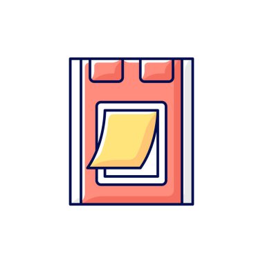 Hayvan kapıları RGB renk simgesi. Petflap. Binaya girip çıkan köpekler için küçük kapaklı bir açıklık. Hırsızlığa karşı dayanıklı. Plastik kapaklı kedi kapısı. Evcil hayvanlara özgürlük. İzole vektör illüstrasyonu