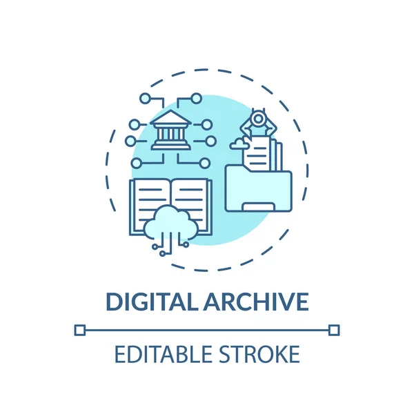 Icona Del Concetto Archivio Digitale Libreria Online Idea Accesso Linea — Vettoriale Stock