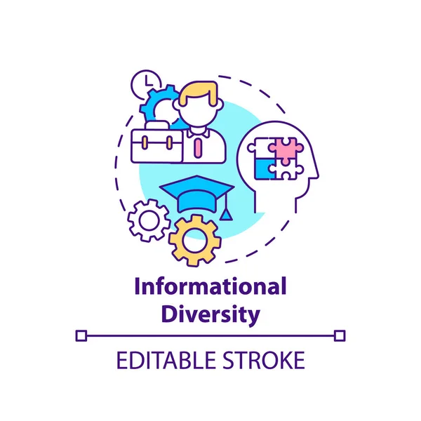 信息多样性概念图标 最高管理多样性类型 承认个体差异 公司理念细线图解 矢量隔离轮廓Rgb彩绘 可编辑笔划 — 图库矢量图片