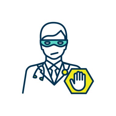 Şarlatan RGB renk simgesi. Onursuz tıbbi uygulamalar. Sağlık dolandırıcılığı dolandırıcılığı. Şarlatan. Sahte doktor. Kanıtlanmamış sağlık planları tanıtımı. Tıbbi nitelikler yok. İzole vektör illüstrasyonu