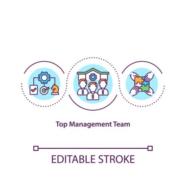 En iyi yönetim konsepti ikonu. Organizasyonun etkin yönetiminden ve ince çizgi çiziminden sorumludur. Güç ve otorite. Vektör izole edilmiş RGB renk çizimi. Düzenlenebilir vuruş