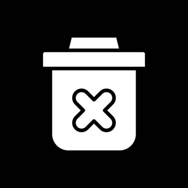 Karanlık mod simgesini sil. Cihazdaki veriler siliniyor. Çöpe sürükleme uygulaması. Telefon ekranı menüsü. Akıllı telefon UI düğmesi. Siyah uzayda beyaz siluet sembolü. Vektör izole illüstrasyonu