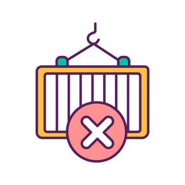 Closed entrance RGB color icon. Quarantine measures and restrictions. Quarantine bans on work organizations. Safety of workers and members of public. Working conditions. Isolated vector illustration