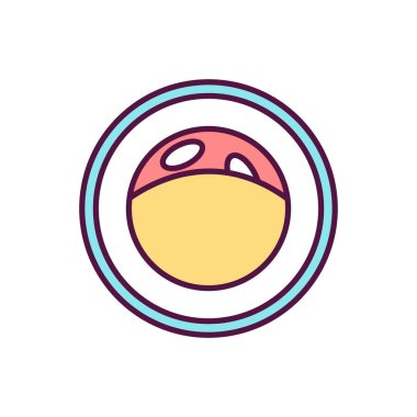 Atherosclerosis RGB renk simgesi. Kan damarı duvarlarında plaklar birikmiş. Damar hastalığı. Atardamarlar sertleşiyor. Kalp krizi ve felç riski var. Kan akışını engelliyor. İzole vektör illüstrasyonu