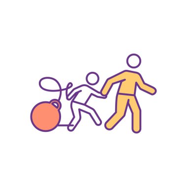 Çocuğun RGB renk simgesinin üstesinden gelmesine yardım etmek. Aile ilişkisi. Zorluklarla yüzleşmek. Okulla ilgili konularda yardım. Ebeveynlik mücadelesi. İzole vektör illüstrasyonu