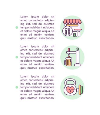 Metinli uygun iş konsepti ikonu. Covid pandemia iş için ödeme rahatlığı. PPT sayfa vektör şablonu. Broşür, dergi, kitapçık tasarım ögesi doğrusal çizimler