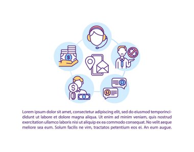 Metin ile konsept simgesi ile bağlantı kurun. Covid sırasında iş için yardım alabileceğin bir yer. PPT sayfa vektör şablonu. Broşür, dergi, kitapçık tasarım ögesi doğrusal çizimler