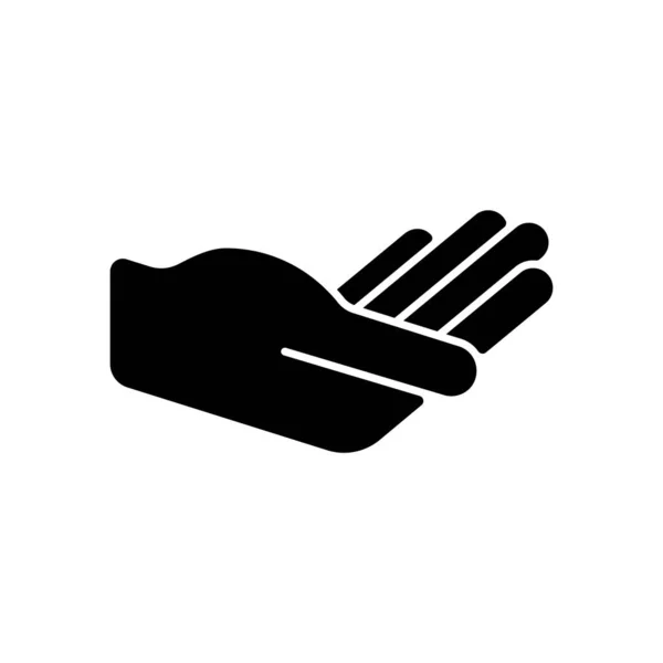 Hand Holding Something Black Glyph Icon Human Palm Birchily Supports Royalty Free Stock Vectors