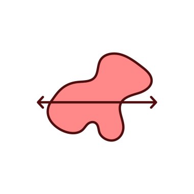 Tümör boyutu RGB renk simgesi. Kanser hücreleri büyüyor. Kanserli topaklar. Anormal deri koşulları. Kötü huylu. Deri lezyonlarının hacmi. Kanserli büyümeler. İzole vektör illüstrasyonu