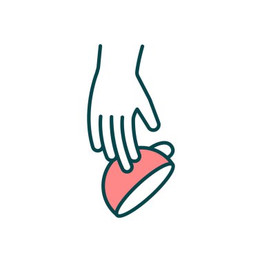 El titremesi RGB renk simgesi. Parkinson hastalığı. Titreyen, titreyen eller. Denge sorunları. Kasıtsız ritmik hareket. Günlük aktivitelere etki eder. İzole vektör illüstrasyonu