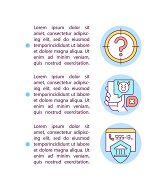 Telefon dolandırıcılıklarında metinli konsept simgesi kullanılır. Dolandırıcılık yöntemi. Gizli bir bilgi. PPT sayfa vektör şablonu. Broşür, dergi, kitapçık tasarım ögesi doğrusal çizimler