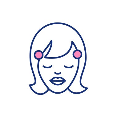 Elektroensefalogram RGB renk simgesi. Beyin dalgaları ölçer. Elektrofizyolojik izleme. Konsantrasyon, stres seviyeleri ölçümü. Beyinde elektriksel aktivite. İzole vektör illüstrasyonu