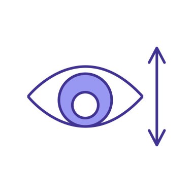 Göz yansıtıcıları test ediliyor RGB renk simgesi. Doktor, vizyon sisteminin ışığa ne kadar iyi tepki verdiğini kontrol ediyor. Hareket göz testi işlemi. İzole vektör illüstrasyonu
