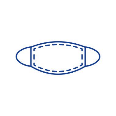 Yüz maskesi RGB renk simgesi. Burun ve ağız için koruma sağlıyor. Fiziksel bariyer. İnsandan insana bulaşma önleme. Yüz kalkanı. Halka açık yerde bez maske takmak. İzole vektör illüstrasyonu