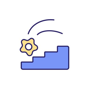 Negatif motivasyon pozitif motivasyon RGB renk simgesini ortaya çıkarıyor. Kötü performansın cezası. Karamsar ve iyimser. Mekanizma ve donanım. İlham. İzole vektör illüstrasyonu