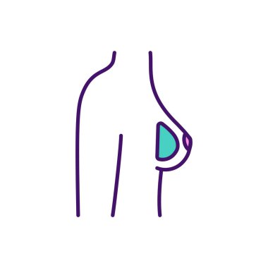 Laksatif amperatif RGB renk ikonu. Emziren kadın. Doğum sonrası kısırlık. Adet dönemleri. Sütlü meme ucu boşalması. Enfeksiyon. Prolaktin seviyeleri yükselmiş. İzole vektör illüstrasyonu