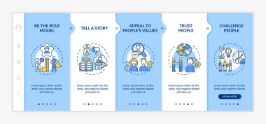 Seyirci için ilham verici konuşmalar vektör şablonunda. Motivasyon bilgileri ve çalışanları teşvik etmek. Simgeli ilgili mobil web sitesi. Web sayfası basamak ekranları. RGB renk kavramı