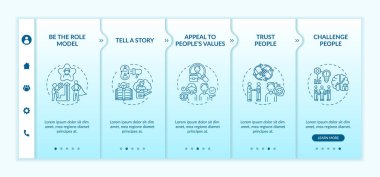 Seyirci için ilham verici konuşmalar vektör şablonunda. Motivasyon bilgileri ve çalışanları teşvik etmek. Simgeli ilgili mobil web sitesi. Web sayfası basamak ekranları. RGB renk kavramı