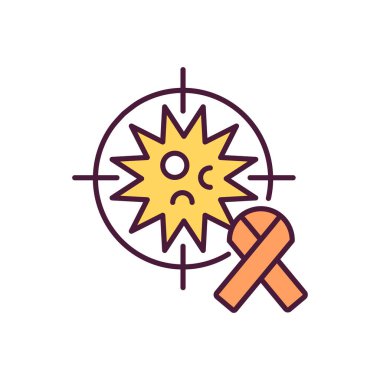 AİDS RGB renk ikonu kullanarak insan haklarını korumak. Mahkeme kuralları işler. Suçlar hakkında bilgi vermek. Yargıç nihai sonuç. İzole vektör illüstrasyonu