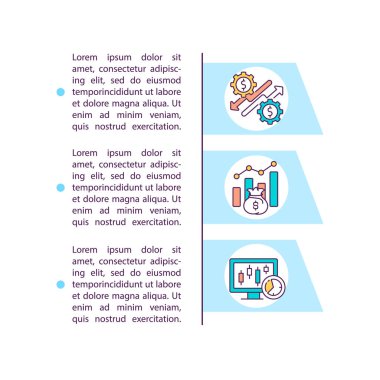 Etkin ticaret günlerine karşı konsept satır simgelerini metinle değiş tokuş etmek. Kopya uzayı ile PPT sayfa vektör şablonu. Broşür, dergi, gazete tasarımı. Hisse senedi alım-satım temelleri beyaz üzerine doğrusal çizimler
