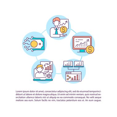 Online broker konsept satırı simgelerine metin ile danışın. Kopya uzayı ile PPT sayfa vektör şablonu. Broşür, dergi, gazete tasarımı. Hisse senedi ticareti beyaz üzerine doğrusal çizimlere yardımcı olur