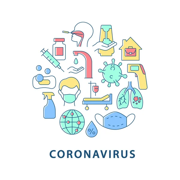 Diseño Abstracto Del Concepto Color Coronavirus Con Título Pandemia Covid — Vector de stock