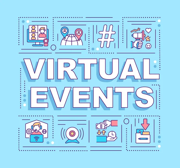 Eventos Virtuais Palavra Conceitos Banner Evento Online Planejamento Execução Infográficos — Vetor de Stock