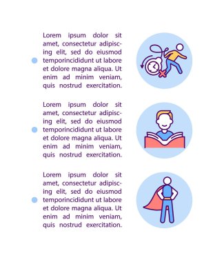 Metinli hedef başarı konsepti simgeleri. Kopya uzayı ile PPT sayfa vektör şablonu. Broşür, dergi, gazete tasarımı. Beyazdaki gecikme doğrusal çizimlerinin üstesinden geliniyor