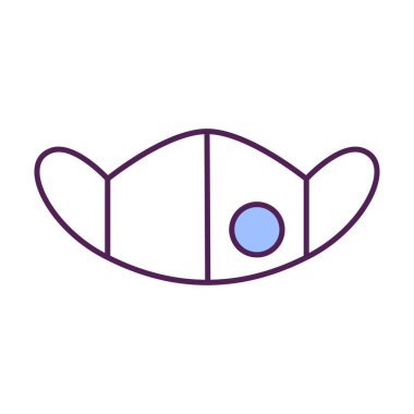 Yüz maskesi RGB renk simgesi. Dünya korona virüsü pandemisi sırasında koruma ekipmanları. İnsanları tehlikeli hastalıklardan korumak için karantina kuralları. İzole vektör illüstrasyonu