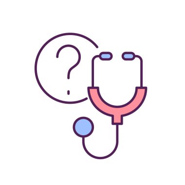 Doktor RGB renk simgesini ziyaret et. Corona virüsü tedavisinden sonra akciğerlere bakıyorum. Hastalıkları yenmek için özel tıbbi yardım. İzole vektör illüstrasyonu