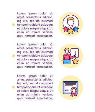 Birinci sınıf sunucular metinli konsept satır simgeleri. Kopya uzayı ile PPT sayfa vektör şablonu. Broşür, dergi, gazete tasarımı. Beyaz üzerinde sanal olaylar doğrusal çizimler sunuluyor