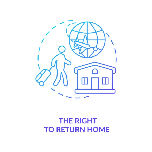 Right Return Home Blue Gradient Concept Icon Immigrant Freedom Moving — Stock Vector