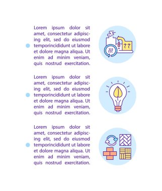 Yazılı yeşil ofis binaları konsept satır simgeleri. Kopya uzayı ile PPT sayfa vektör şablonu. Broşür, dergi, gazete tasarımı. Beyaz üzerinde sürdürülebilir yapısal doğrusal çizimler