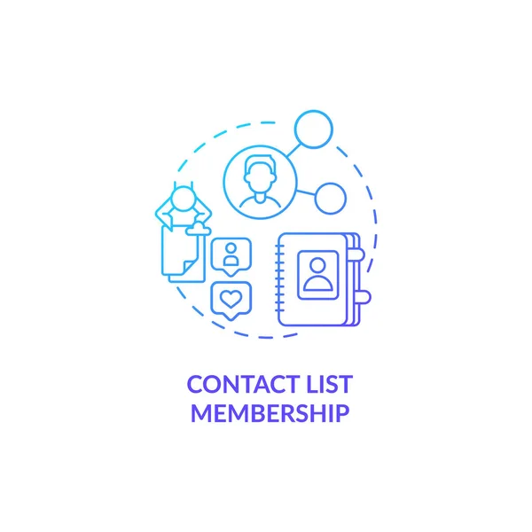 Contact List Membership Blue Gradient Concept Icon Potential Customer Information — Stock Vector