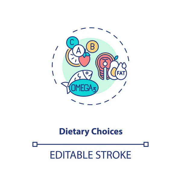 Dietary Choices Concept Icon Clinical Trials Type Idea Thin Line — Stock Vector