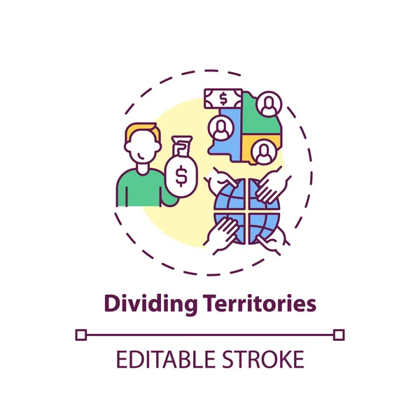 Dividing Territories Concept Icon Competitive Practices Idea Thin Line Illustration — Stock Vector