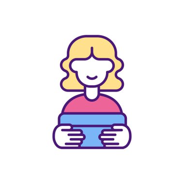 Müşteri memnuniyeti RGB renk simgesi. Ürün sağlamaktan memnun bir müşteri. Tüketici beklentilerini karşılamak. Müşteri memnuniyeti. Sadakat ve gelir artışı. İzole vektör illüstrasyonu