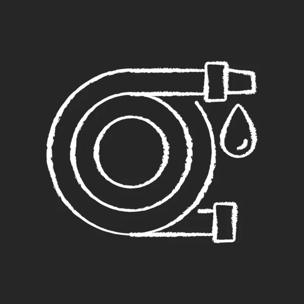 Φωτιά Σωλήνα Κιμωλία Λευκό Εικονίδιο Μαύρο Φόντο Εξοπλισμός Για Σβήσεις — Διανυσματικό Αρχείο