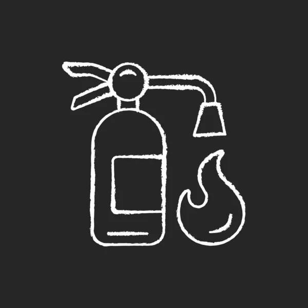 Πυροσβεστήρας Κιμωλία Λευκό Εικονίδιο Μαύρο Φόντο Εξοπλισμός Για Σβήσει Τις — Διανυσματικό Αρχείο