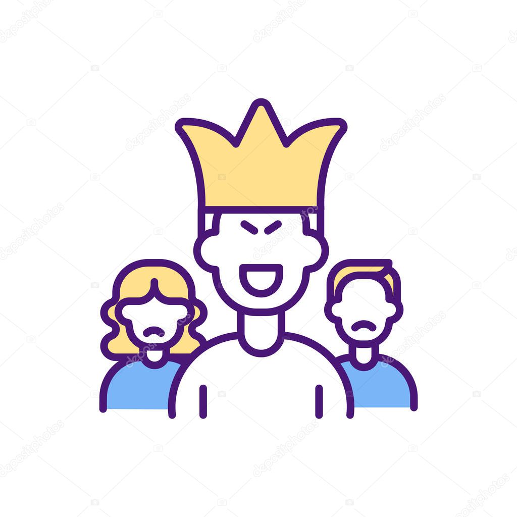 Monopoly RGB color icon. Selling goods with no competitors. Company domination one sector and industry. Market power. Economic profit. Selling unique product in market. Isolated vector illustration