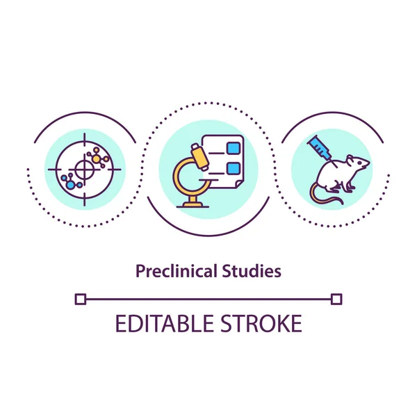 Ícone Conceito Estudos Pré Clínicos Testes Ratos Laboratório Ideia Ilustração —  Vetores de Stock