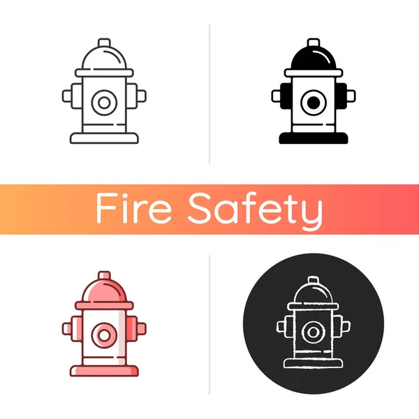 Feuerhydranten Symbol Ausrüstung Für Die Wasserversorgung Feuerwehr Flammenlöschung Brandschutzbestimmungen Lineare — Stockvektor