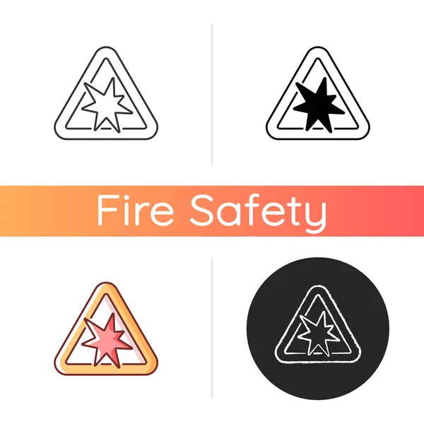 Riscul Explozie Icon Etichetă Avertizare Pentru Fabricarea Periculoasă Norme Securitate — Vector de stoc