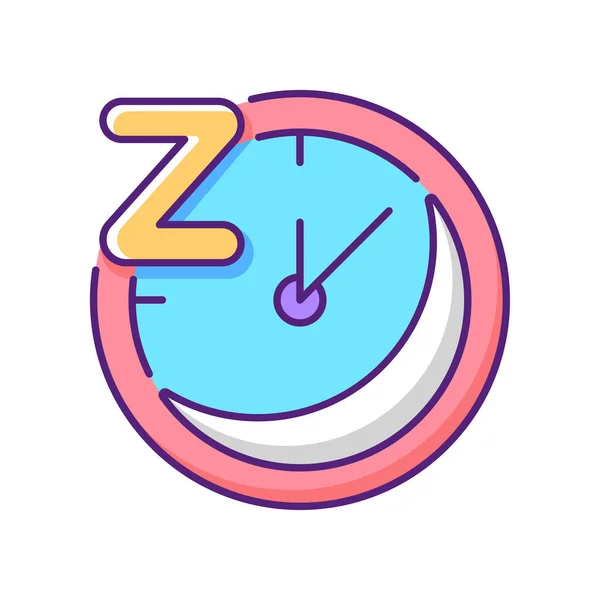 Regularity Rgb Color Icon Sleep Schedule Nighttime Clock Bedtime Watch — Stock Vector